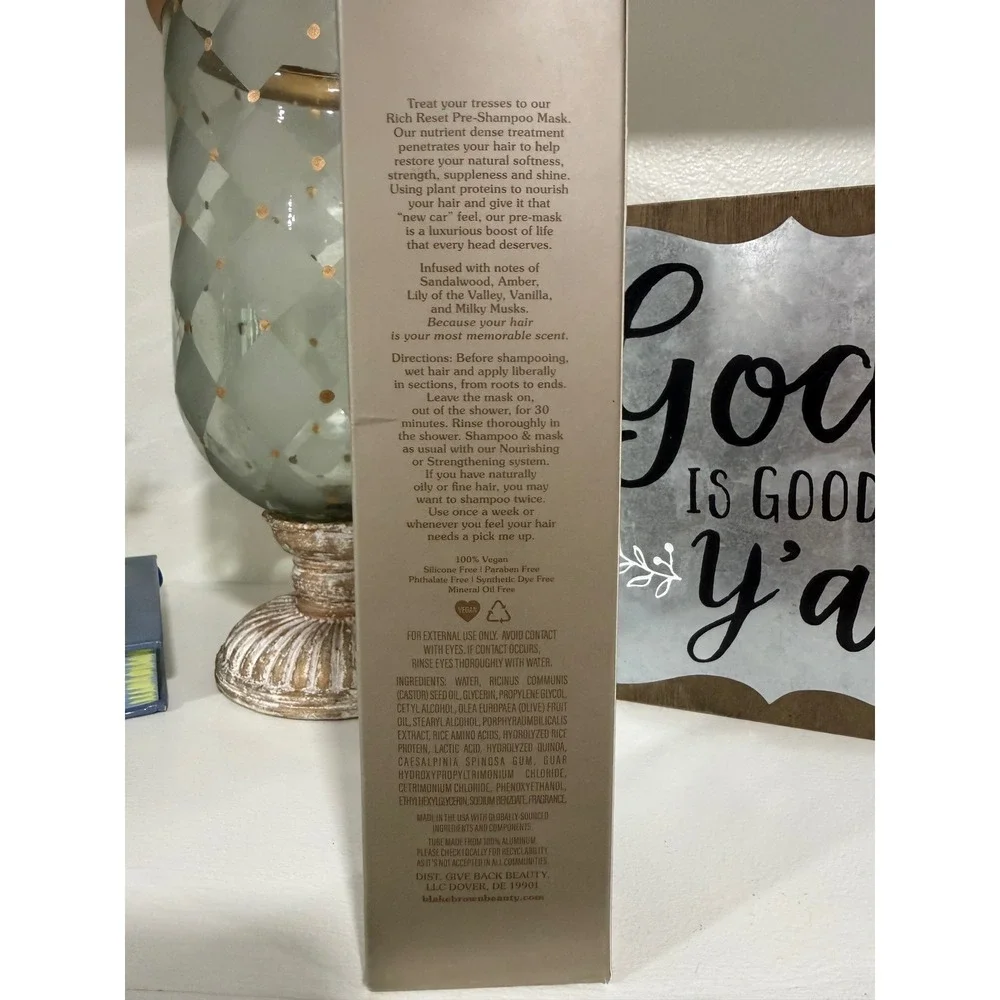 Blake Brown Rich Reset Pre-Shampoo Mask Milky Sandalwood 5oz New in Box‎